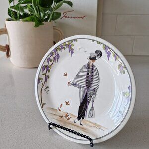 Plate design 1900 villeroy & boch art deco porcelain woman female No. 4